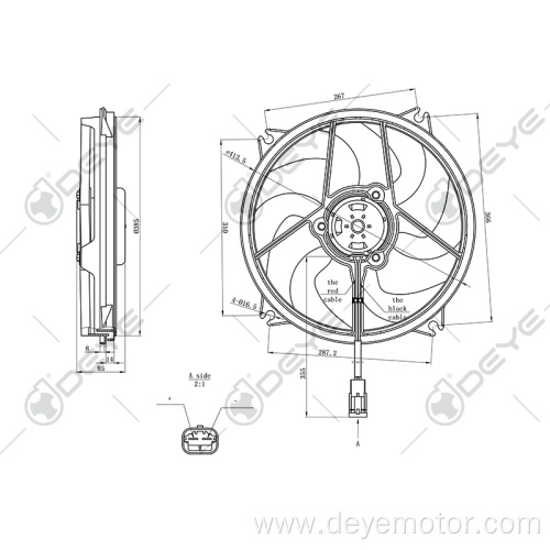 1253.K2 Dc 12v radiator fans for CITROEN C4